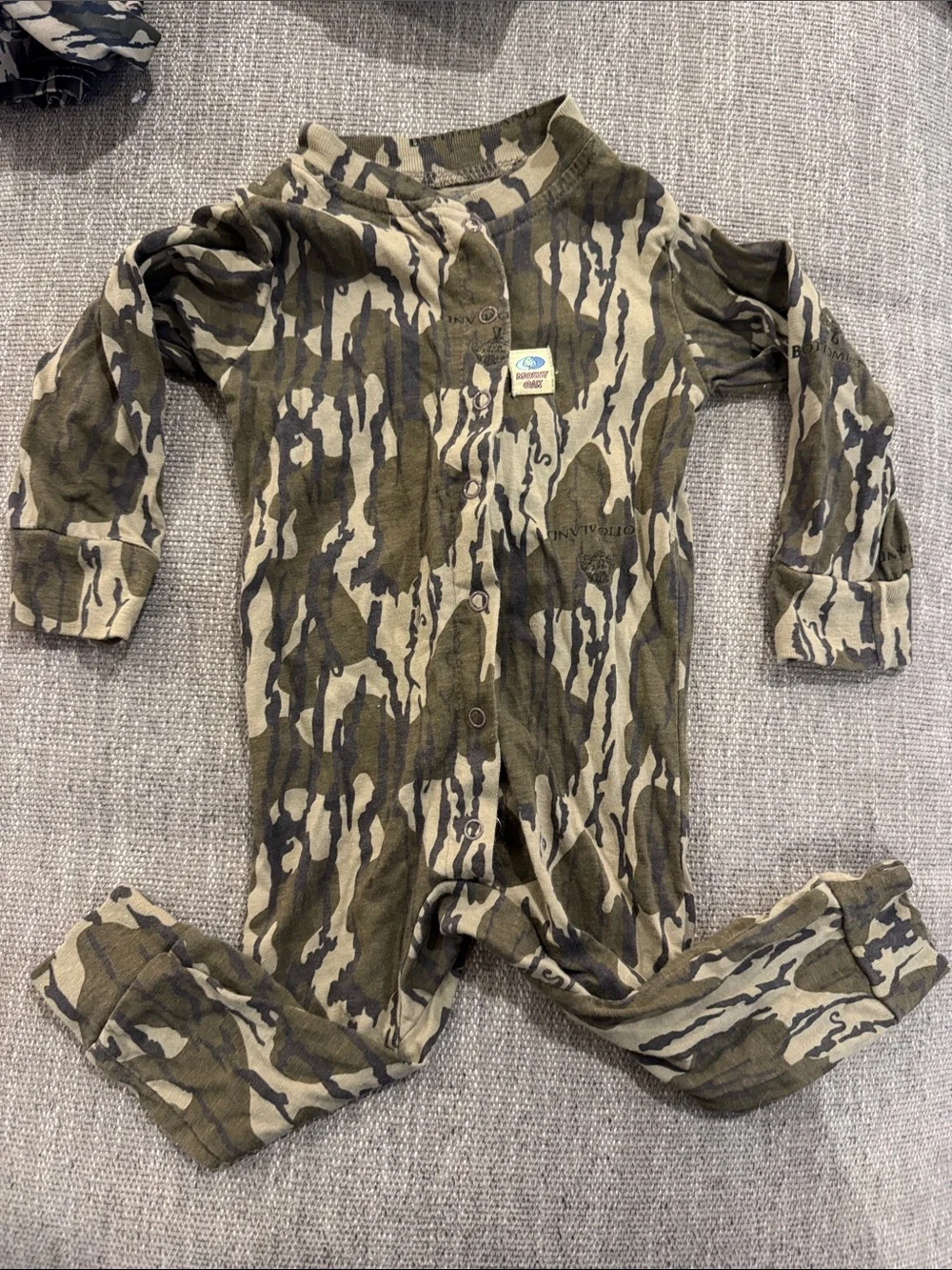Mossy Oak Kids One-Piece Camo Sleeper - Olive Green & Tan
